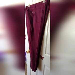 Ladies Burgundy Jean
